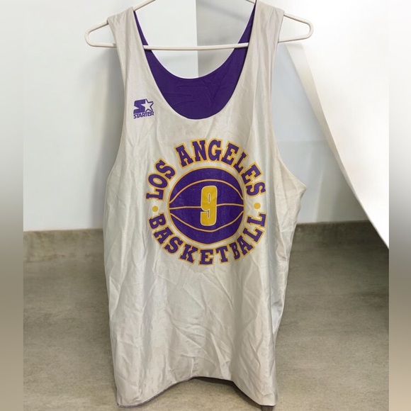 Vintage LA Lakers Nick Van Exel Starter Reversible Practice Jersey Size Large 48 - Picture 2 of 8